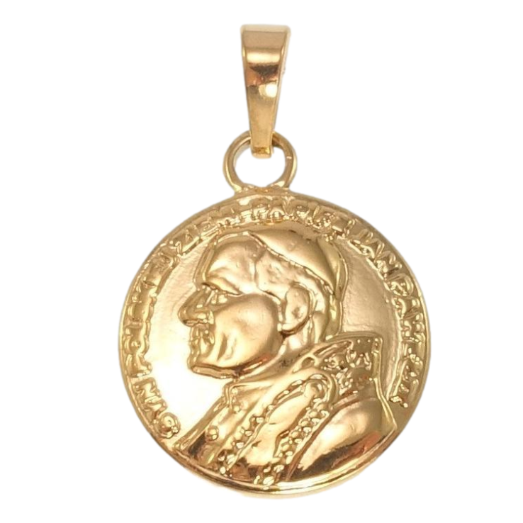 Кулон Xuping Позолота 18K Двусторонний Католический медальон с Иоанн Павел II и Максимилиан Кольбе фото №2