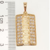 Кулон Xuping Позолота 18K Прямокутна підвіска з інкрустацією цирконієм та меандровим візерунком фото №2