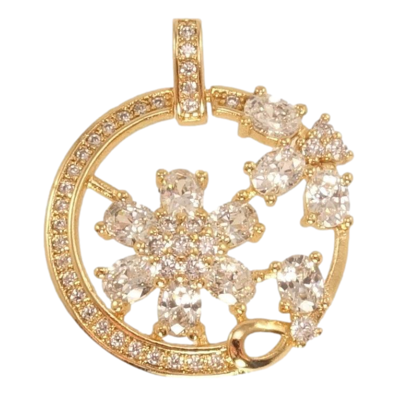 Кулон Xuping Позолота 18K Квітковий орнамент із цирконієм фото №1