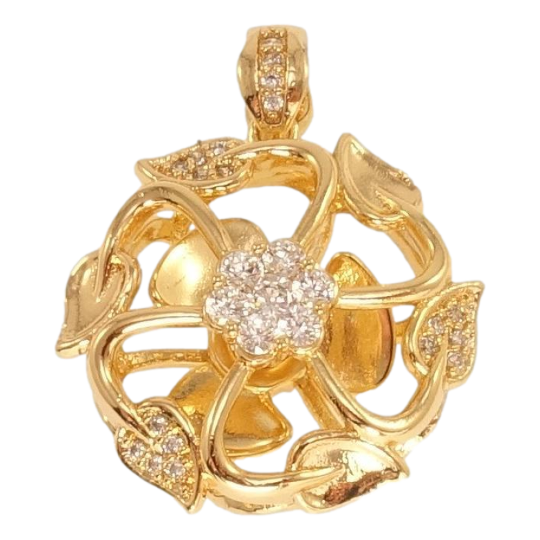 Кулон Xuping Позолота 18K Растительный орнамент с цирконием и крутящимися лопастями фото №1