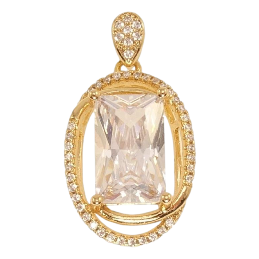 Кулон Xuping Позолота 18K Кристал в овалі з цирконієм фото №1