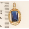 Кулон Xuping Позолота 18K Синій кристал у овалі з цирконієм фото №2