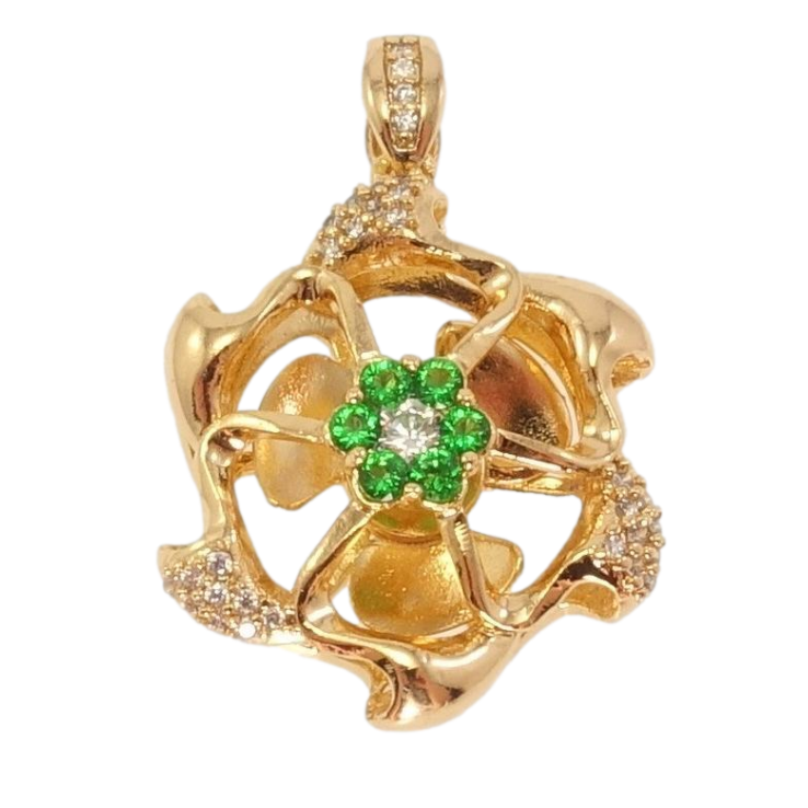 Кулон Xuping Позолота 18K Пропелер з цирконієм та зеленими фіанітами фото №21 Кулон Xuping Позолота 18K Пропелер з цирконієм та зеленими фіанітами фото №21