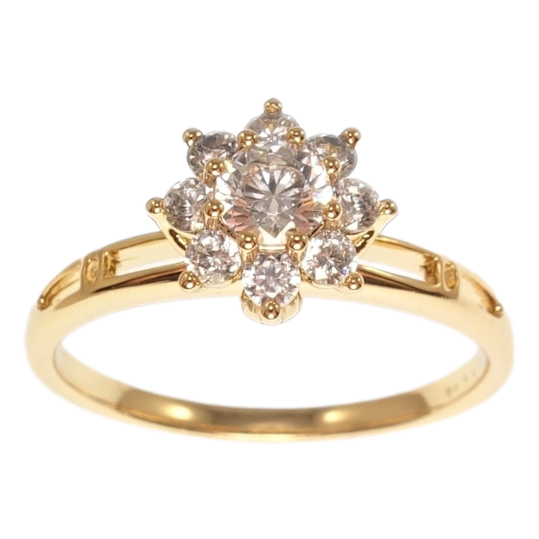 Каблучка Xuping Позолота 18K Кристальна квітка фото №2