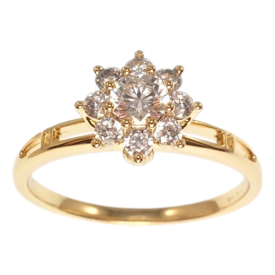 Каблучка Xuping Позолота 18K Кристальна квітка фото №1