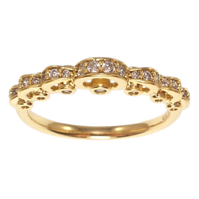 Кольцо Xuping Позолота 18K Волнистая дорожка циркония с боковым узором фото №1 Кольцо Xuping Позолота 18K Волнистая дорожка циркония с боковым узором фото №1