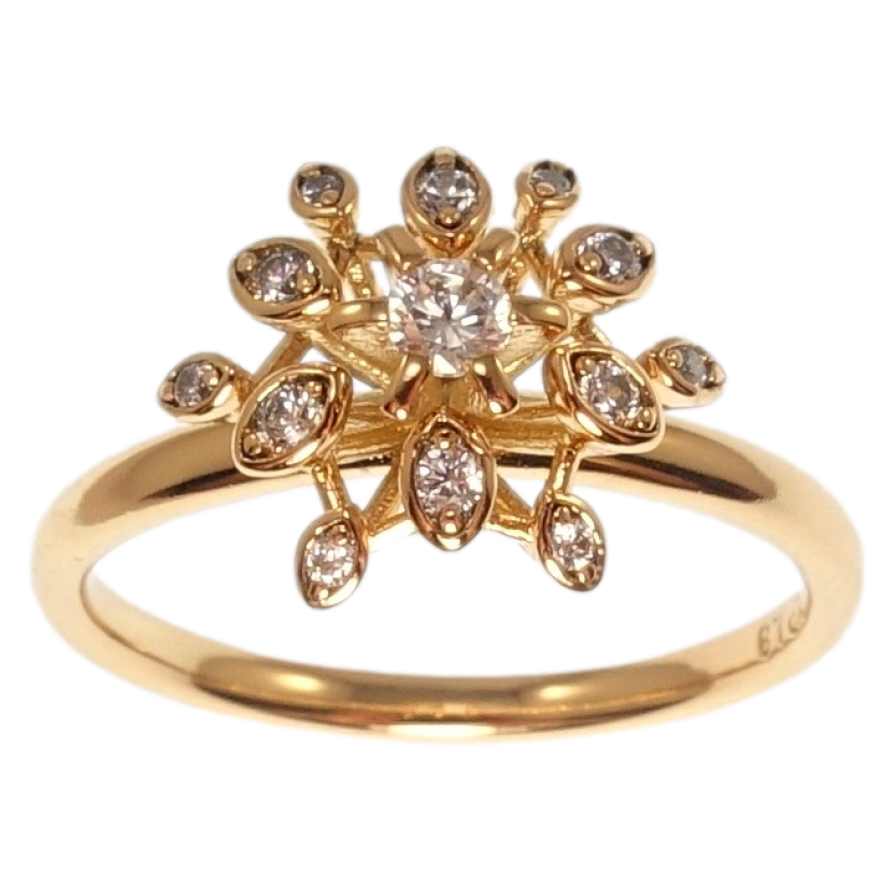 Кольцо Xuping Позолота 18K Снежинка фото №1