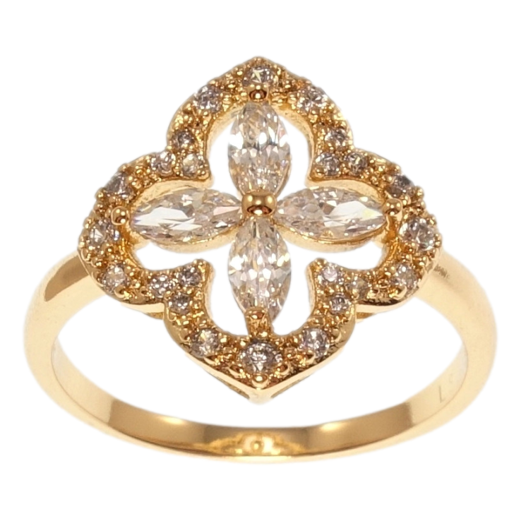 Кольцо Xuping Позолота 18K Кристальный цветок инкрустация цирконием фото №19