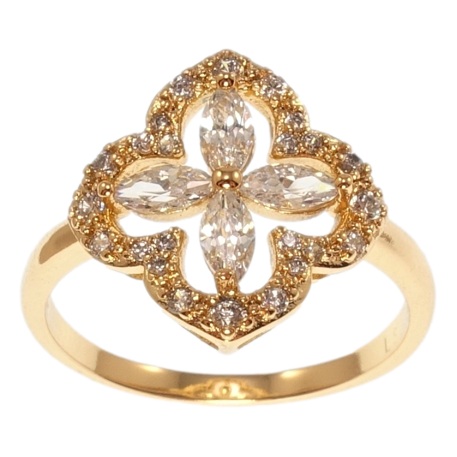 Кольцо Xuping Позолота 18K Кристальный цветок инкрустация цирконием фото №1