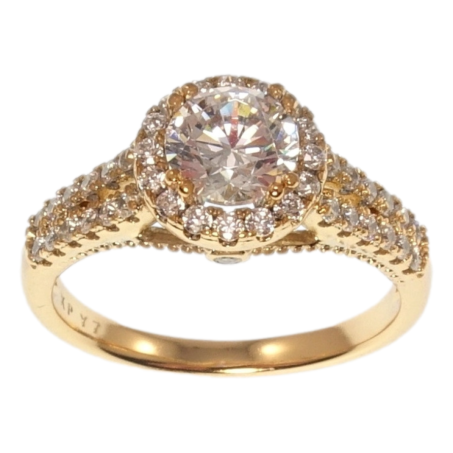 Кольцо Xuping Позолота 18K Роскошный блеск кристаллов фото №1 Кольцо Xuping Позолота 18K Роскошный блеск кристаллов фото №1