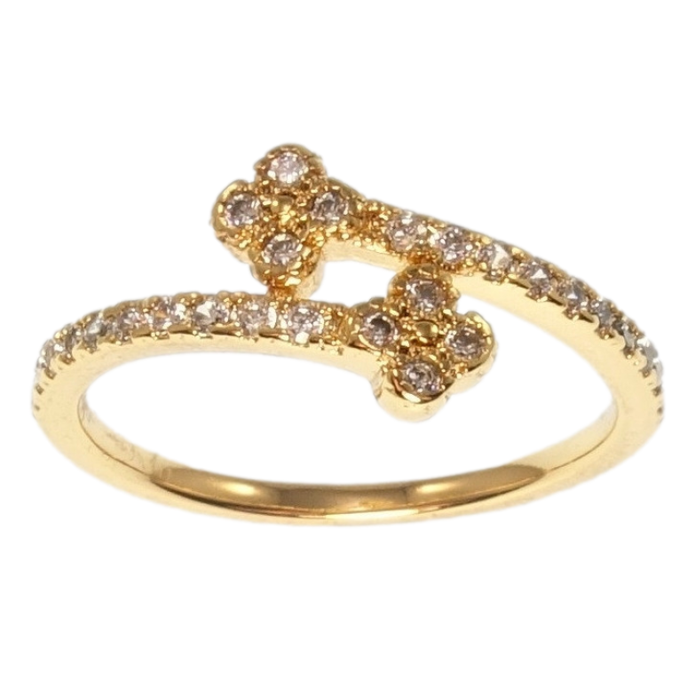 Кольцо Xuping Позолота 18K Два цветочка фото №1 Кольцо Xuping Позолота 18K Два цветочка фото №1