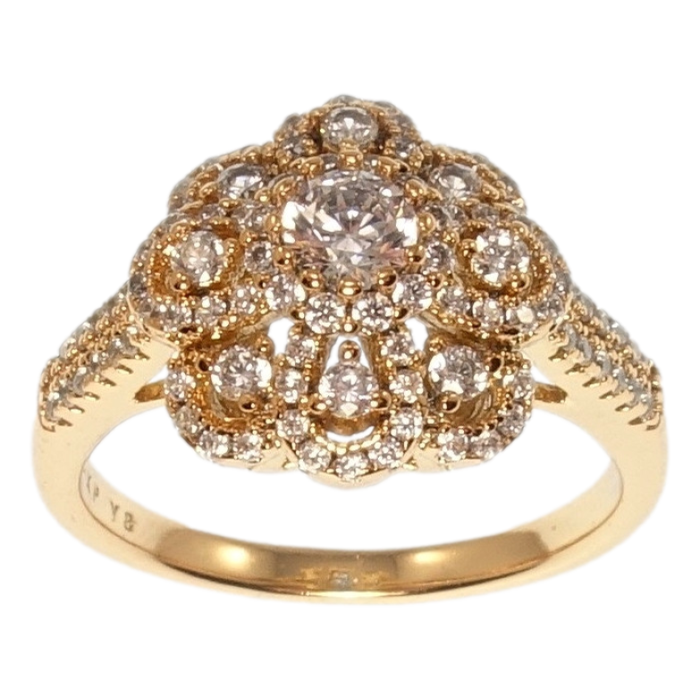 Кольцо Xuping Позолота 18K Роскошный цветок фото №1 Кольцо Xuping Позолота 18K Роскошный цветок фото №1