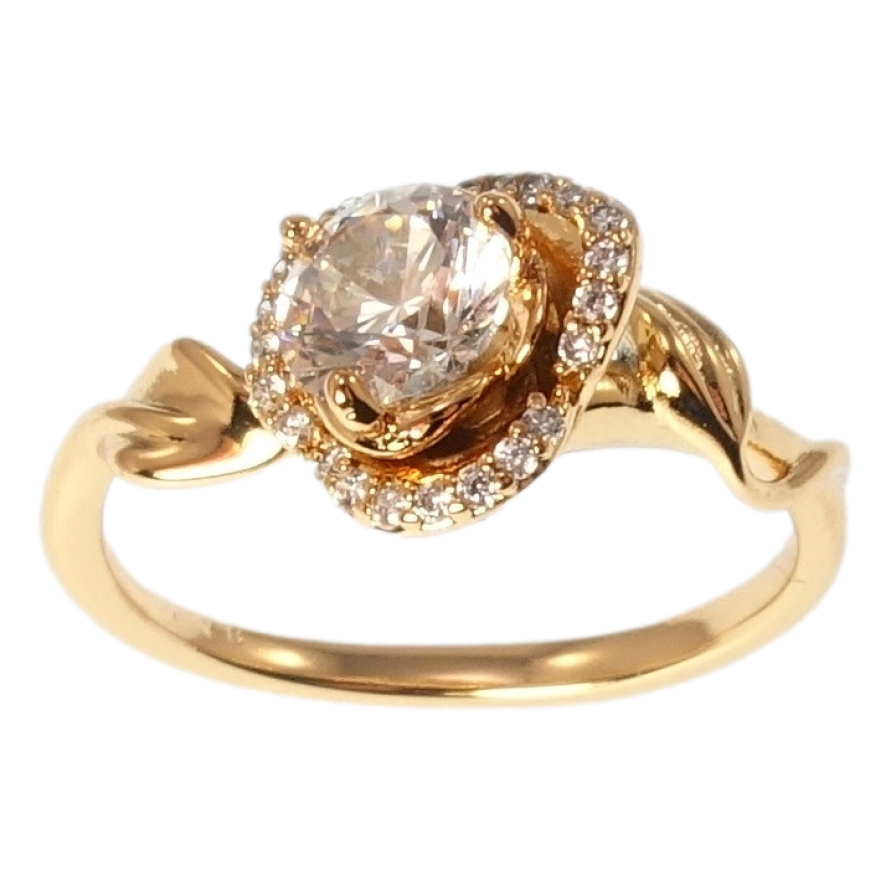 Кольцо Xuping Позолота 18K Цветок с кристаллом фото №1 Кольцо Xuping Позолота 18K Цветок с кристаллом фото №1