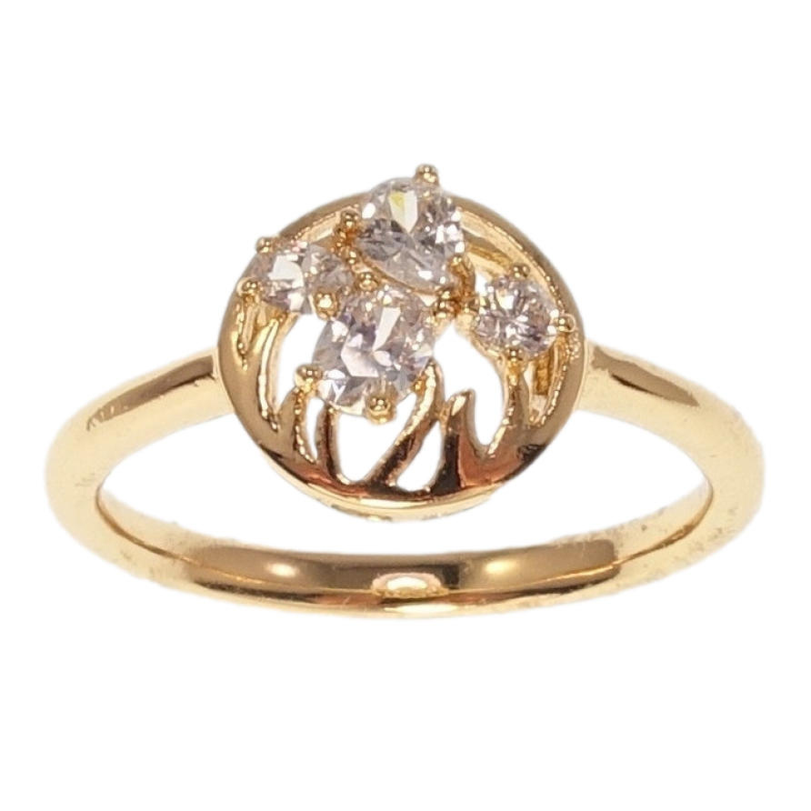 Кольцо Xuping Позолота 18K Круг Декоративный Узор с Кристаллами фото №1