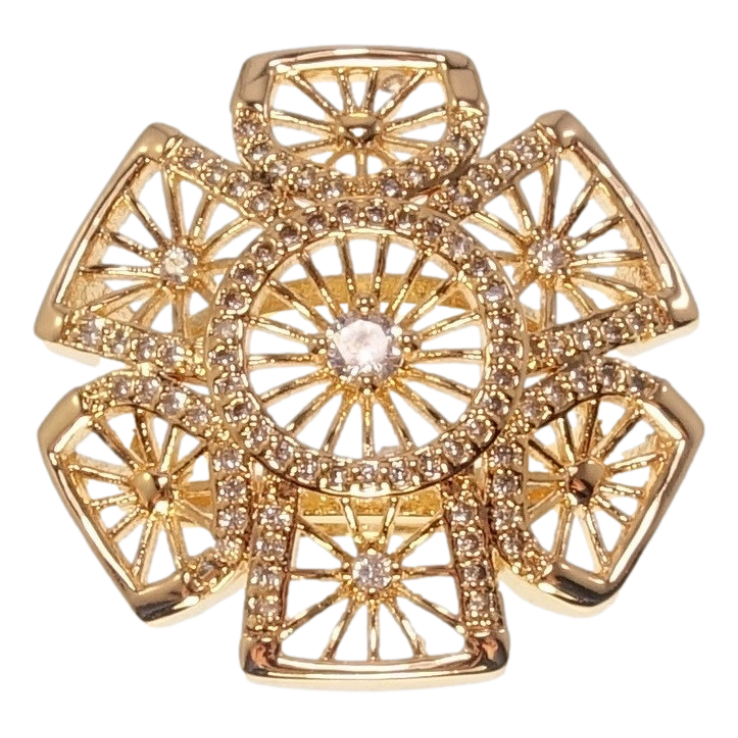 Кольцо Xuping Позолота 18K Ажурный цветок с цирконием фото №9 Кольцо Xuping Позолота 18K Ажурный цветок с цирконием фото №9