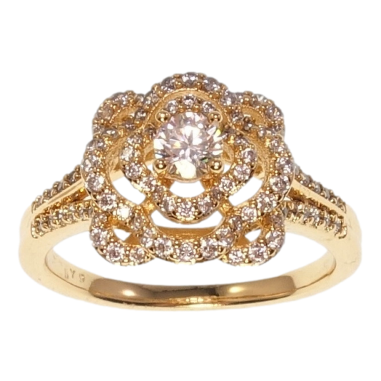 Кольцо Xuping Позолота 18K Четырехъярусный Каст Инкрустация Мелкий Цирконий фото №1 Кольцо Xuping Позолота 18K Четырехъярусный Каст Инкрустация Мелкий Цирконий фото №1