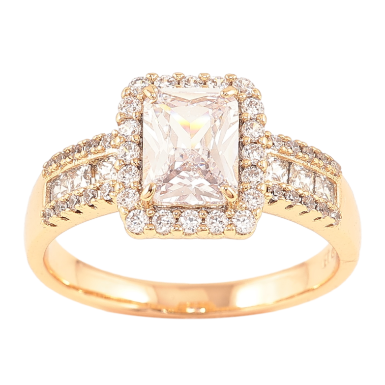 Кольцо Xuping Позолота 18K Фианит с инкрустацией цирконием фото №1