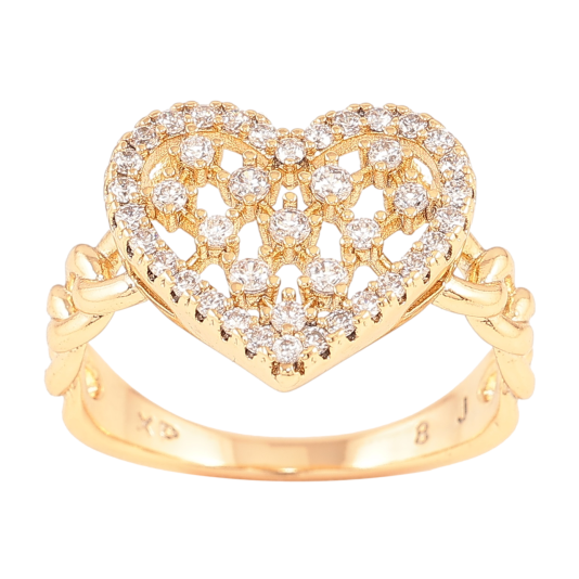 Кольцо Xuping Позолота 18K Сердце с инкрустацией цирконием фото №1 Кольцо Xuping Позолота 18K Сердце с инкрустацией цирконием фото №1