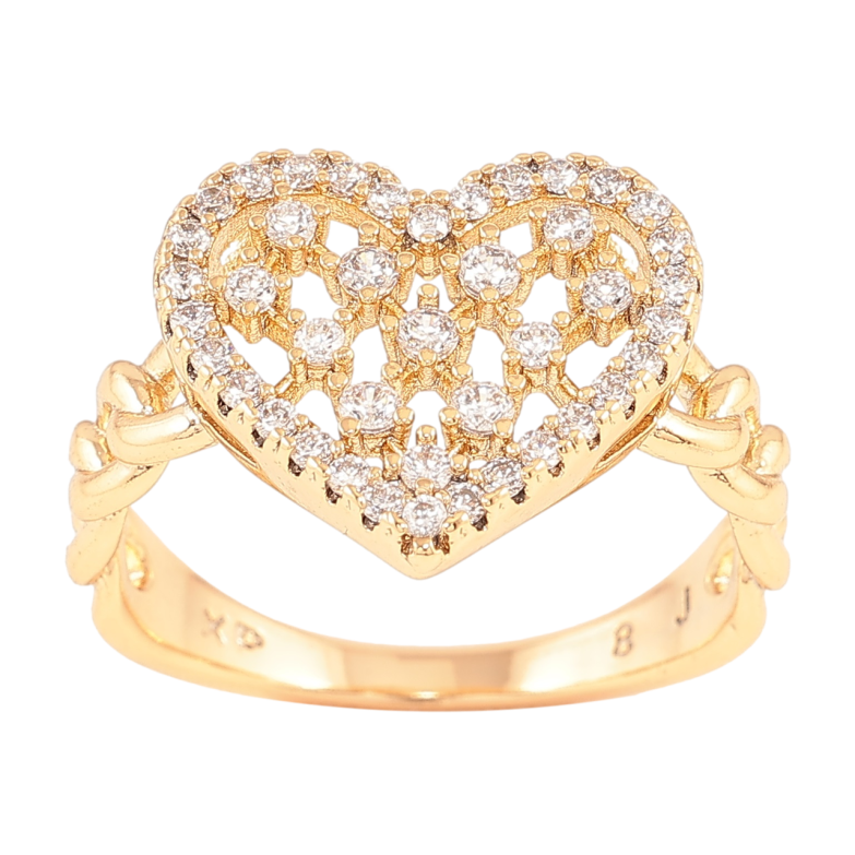 Кольцо Xuping Позолота 18K Сердце с инкрустацией цирконием фото №1 Кольцо Xuping Позолота 18K Сердце с инкрустацией цирконием фото №1