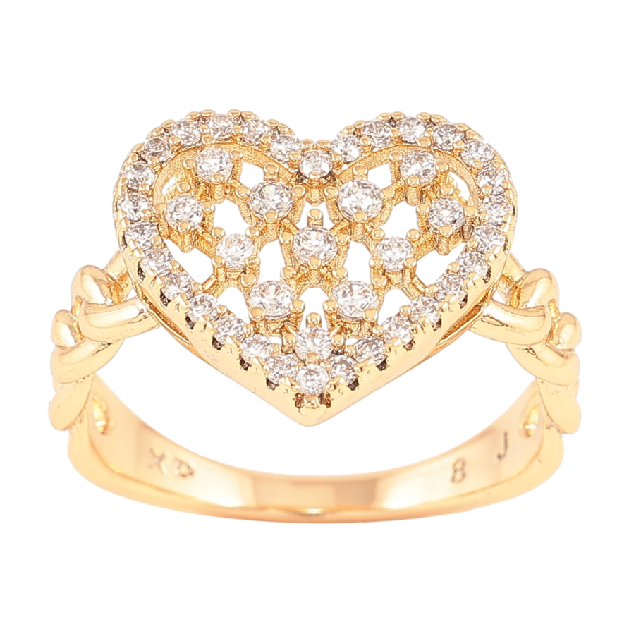 Кольцо Xuping Позолота 18K Сердце с инкрустацией цирконием фото №1 Кольцо Xuping Позолота 18K Сердце с инкрустацией цирконием фото №1