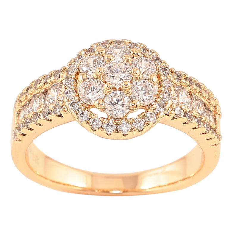 Каблучка Xuping Позолота 18K «Інкрустація цирконієм» фото №2 Каблучка Xuping Позолота 18K «Інкрустація цирконієм» фото №2