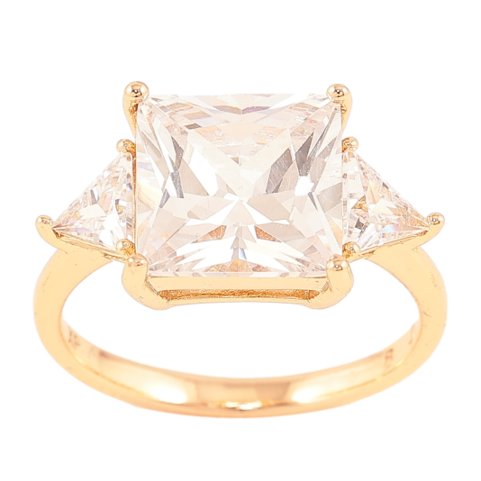 Кольцо Xuping Позолота 18K Три фианита фото №1 Кольцо Xuping Позолота 18K Три фианита фото №1