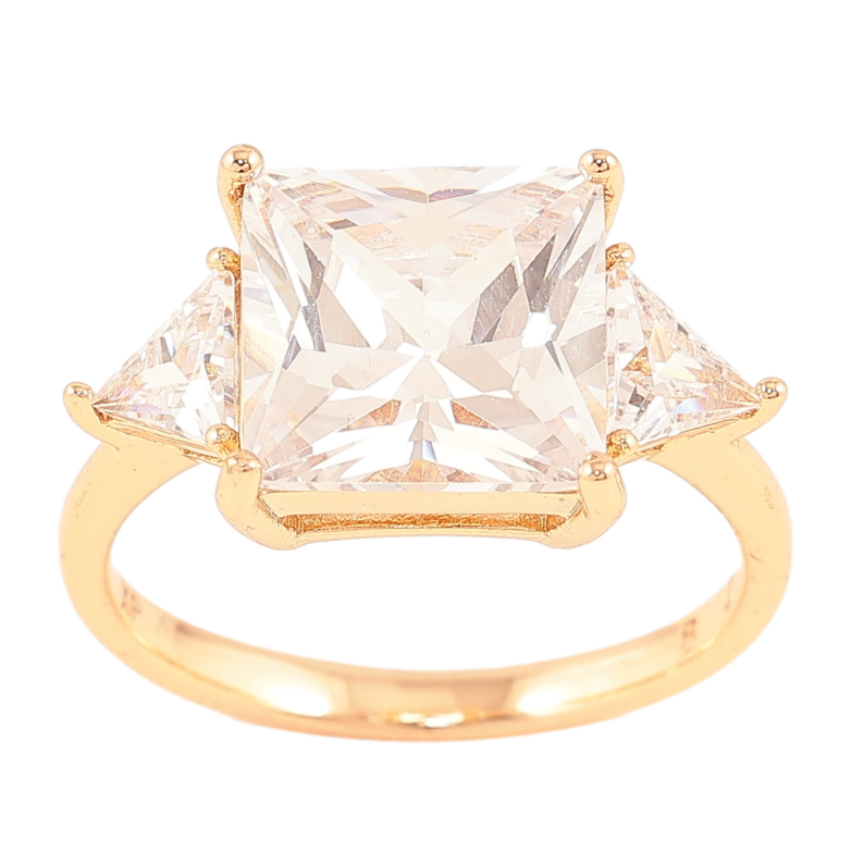 Кольцо Xuping Позолота 18K Три фианита фото №1 Кольцо Xuping Позолота 18K Три фианита фото №1