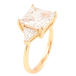 Кольцо Xuping Позолота 18K Три фианита фото №2 Кольцо Xuping Позолота 18K Три фианита фото №2