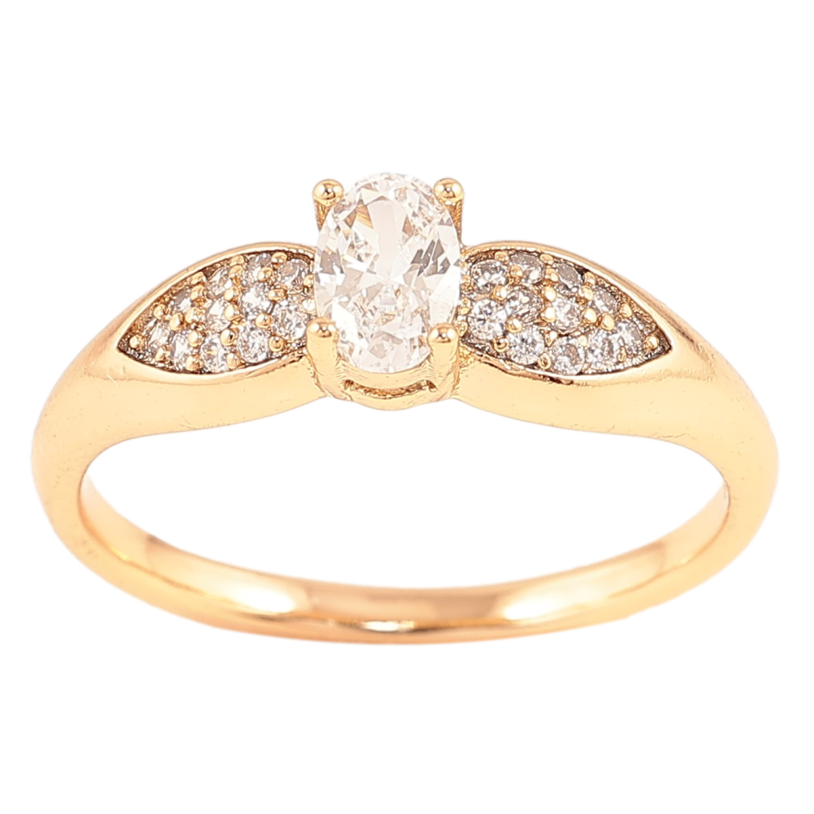 Каблучка Xuping Позолота 18K «Фіаніт з пелюстками цирконію» фото №1 Каблучка Xuping Позолота 18K «Фіаніт з пелюстками цирконію» фото №1