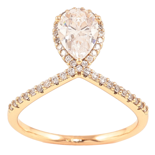 Кольцо Xuping Позолота 18K Кристальная петелька фото №1 Кольцо Xuping Позолота 18K Кристальная петелька фото №1