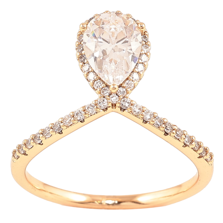 Каблучка Xuping Позолота 18K «Кришталева петелька» фото №18