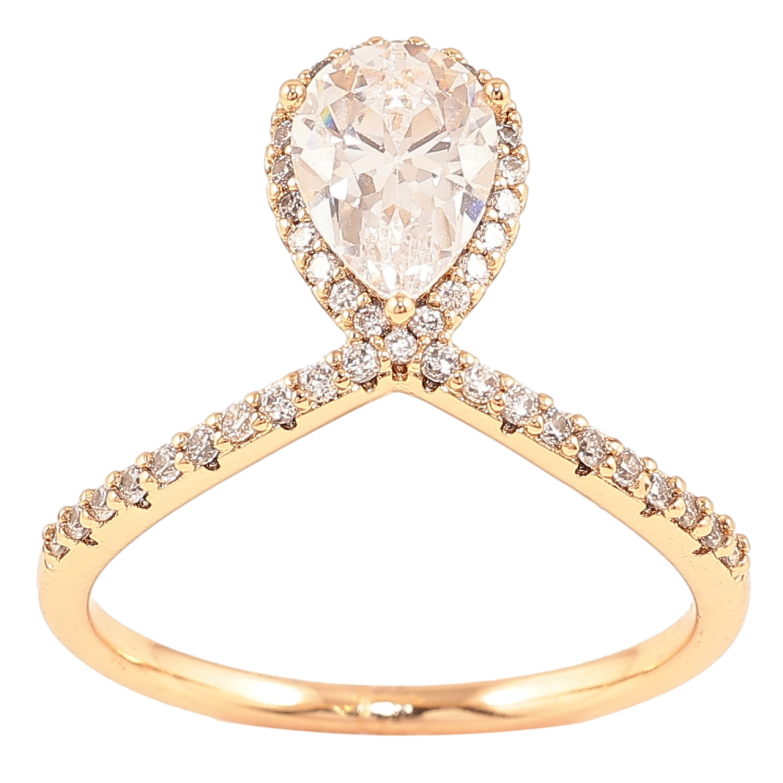 Каблучка Xuping Позолота 18K «Кришталева петелька» фото №1 Каблучка Xuping Позолота 18K «Кришталева петелька» фото №1