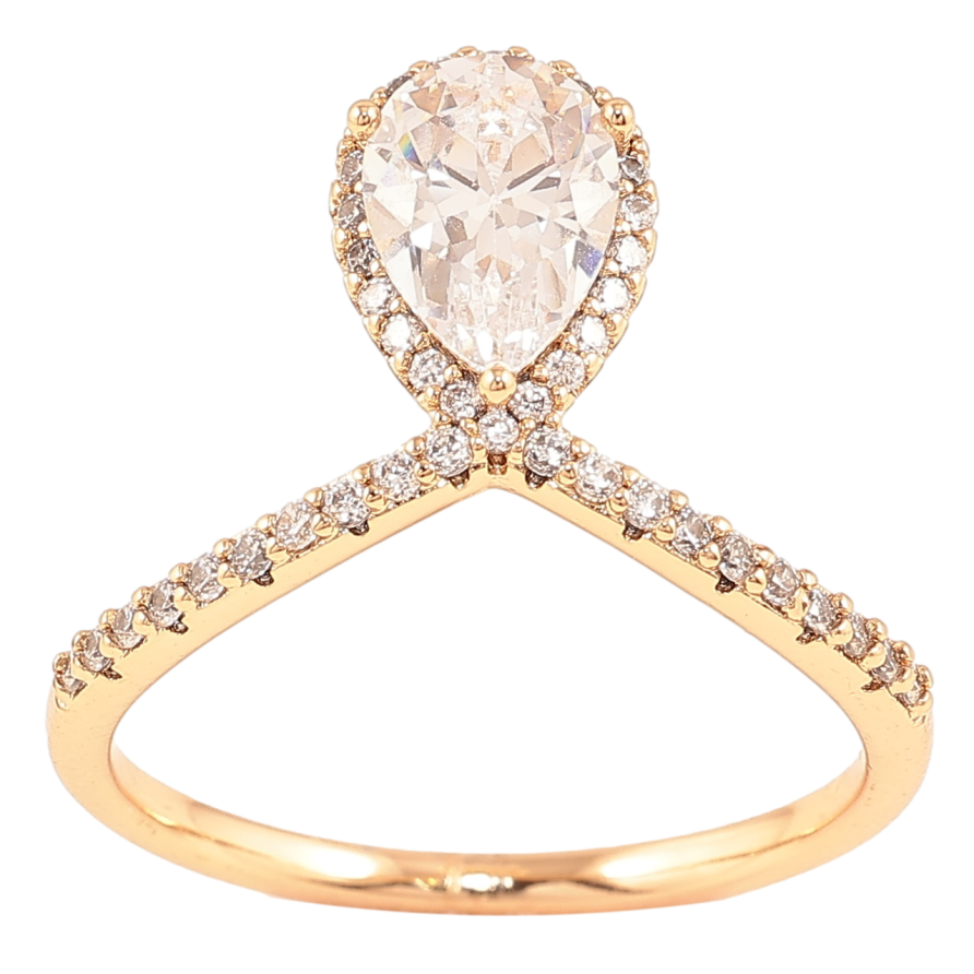 Каблучка Xuping Позолота 18K «Кришталева петелька» фото №1 Каблучка Xuping Позолота 18K «Кришталева петелька» фото №1