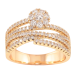 Кольцо Xuping Позолота 18K Дорожки циркония с цветочком фото №1