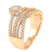 Кольцо Xuping Позолота 18K Дорожки циркония с цветочком фото №2