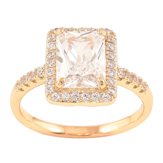 Кольцо Xuping Позолота 18K Фианит в обрамлении циркония фото №1