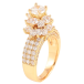Кольцо Xuping Позолота 18K Инкрустация цирконием с высоким куполом из кристаллов фото №2