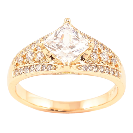 Кольцо Xuping Позолота 18K Узор с цирконием и фианитом фото №1 Кольцо Xuping Позолота 18K Узор с цирконием и фианитом фото №1