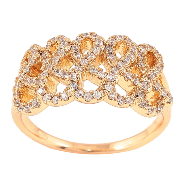 Кольцо Xuping Позолота 18K Узор с цирконием фото №4