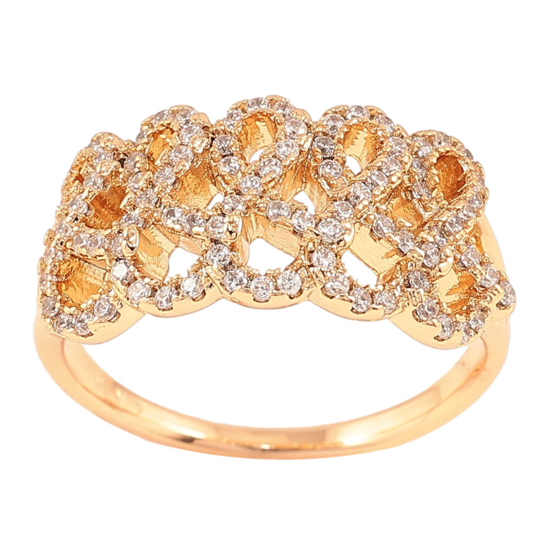 Кольцо Xuping Позолота 18K Узор с цирконием фото №1