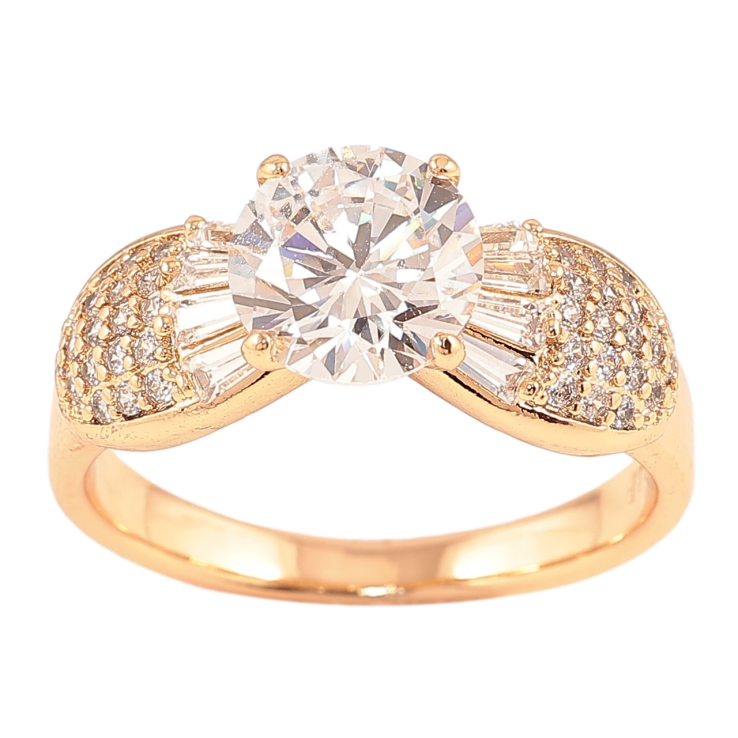 Кольцо Xuping Позолота 18K Фианит с лепестками циркония фото №5 Кольцо Xuping Позолота 18K Фианит с лепестками циркония фото №5