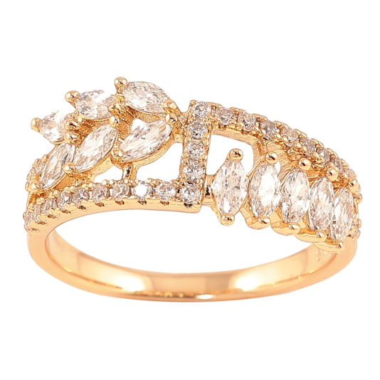 Кольцо Xuping Позолота 18K Кристальный узор фото №1