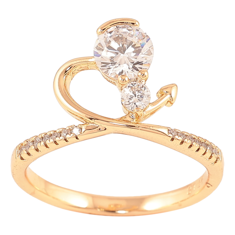 Кольцо Xuping Позолота 18K Сердце с цирконием фото №1