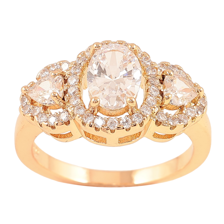Кольцо Xuping Позолота 18K Фианиты в обрамлении циркония фото №1