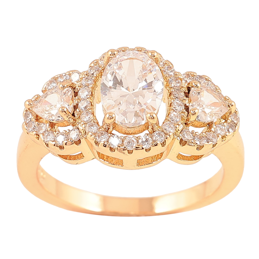 Кольцо Xuping Позолота 18K Фианиты в обрамлении циркония фото №1