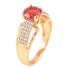 Кольцо Xuping Позолота 18K Инкрустация цирконием с красным фианитом фото №2