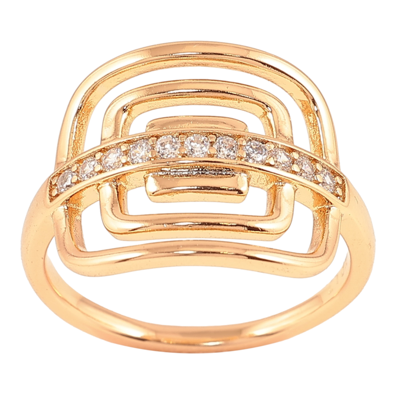 Кольцо Xuping Позолота 18K Декоративный узор с дорожкой циркония фото №1