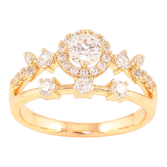 Кольцо Xuping Позолота 18K Узор с цирконием фото №1 Кольцо Xuping Позолота 18K Узор с цирконием фото №1