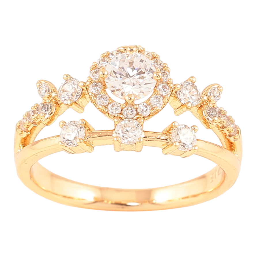 Каблучка Xuping Позолота 18K «Візерунок з цирконієм» фото №1