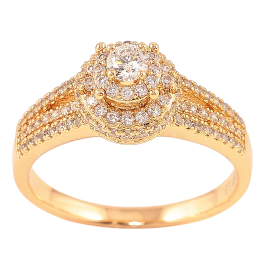 Кольцо Xuping Позолота 18K Инкрустация цирконием фото №1
